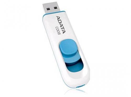 Stick USB A-Data C008, 32GB, USB 2.0, Alb