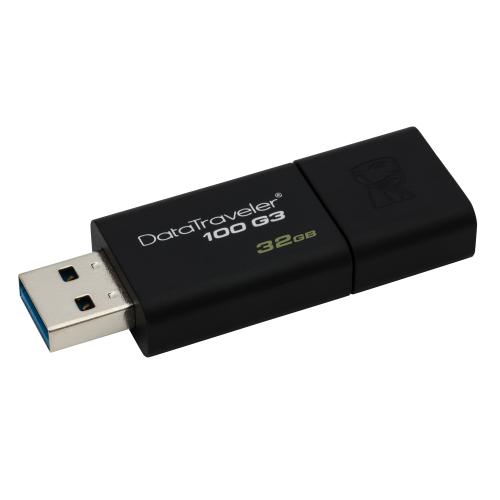 Memorie USB Kingston DataTraveler 100 G3, 32GB, USB 3.0, Negru