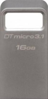 1 x Memorie USB Flash Drive Kingston DataTraveler Micro 3.1, 16GB, USB 3.1, Metalic