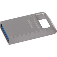 1 x Memorie USB Flash Drive Kingston DataTraveler Micro 3.1, 64GB, USB 3.1, Metalic