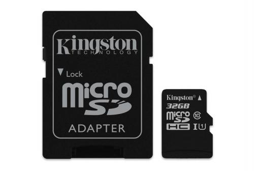 Card de memorie Kingston MicroSDHC 32GB, Clasa 10, UHS-I + Adaptor SD