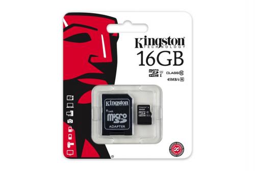 Card de memorie Kingston, 16GB, Clasa 10 + Adaptor SD