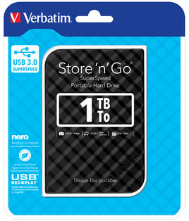 HDD Extern Verbatim Store 'n' Go, 1TB, USB 3.0, 2.5", Negru