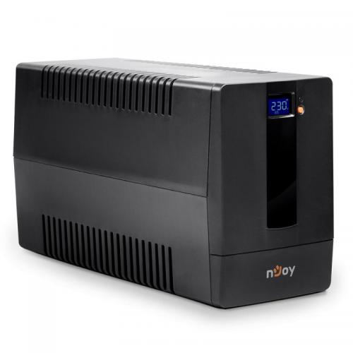 UPS nJoy Horus 1000 Plus, 1000VA/600W, afisaj LCD, AVR, schuko, negru