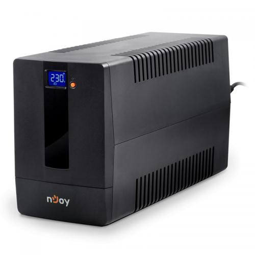 UPS nJoy Horus 1000 Plus, 1000VA/600W, afisaj LCD, AVR, schuko, negru