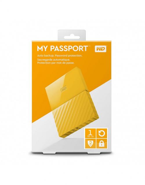 HDD extern Western Digital My Passport WDBYNN0010BYL-WESN, 1TB, 2.5", USB 3.0, Galben