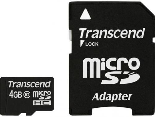 Card de memorie Transcend TS4GUSDHC10, 4GB, Clasa 10 +Adaptor