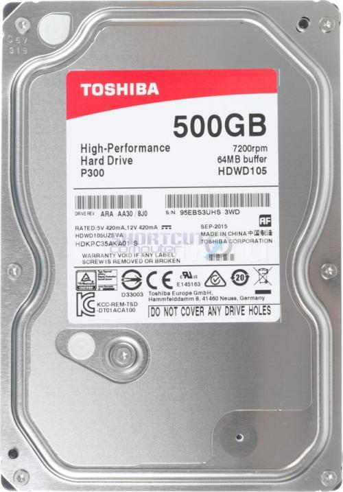 Hard-disk Toshiba HDWD105UZSVA, 500 GB, SATA3, 7200 rpm, 64MB, 3.5"
