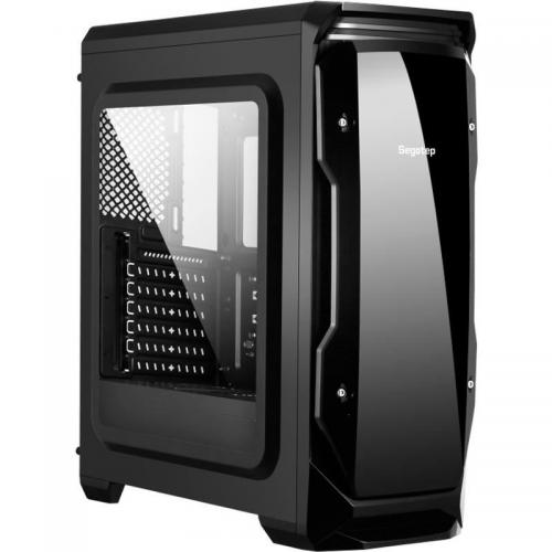 Carcasa Segotep Halo Black, ATX Mid Tower, fara sursa (tip ATX, montata jos) , 2 x 120 mm incluse, USB 2.0/3.0, negru