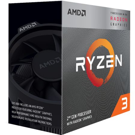 Procesor AMD Ryzen 3 3200G, 3.6/4.0GHz, 6MB cache, 4C/4T, Socket AM4, BOX