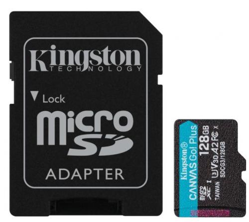Card de memorie Kingston Canvas Go Plus SDCG3/128GB, 128GB, Clasa 10 + Adaptor SD