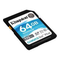 1 x Card de memorie Kingston Canvas GO Plus SDG3/64GB, 64GB, Clasa 10 