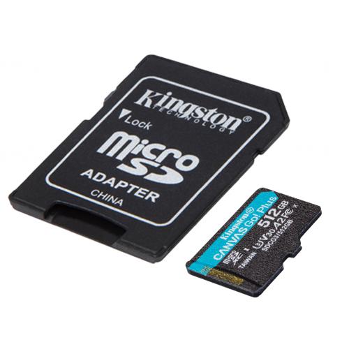 Card de memorie Kingston Canvas GO Plus SDCG3/512GB, 512GB, Clasa 10 + Adaptor