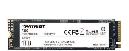 SSD Patriot P300 P300P1TBM28, 1TB, PCIe NVMe Gen3 x 4, M.2