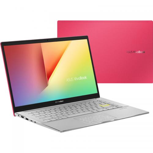 UltraBook ASUS VivoBook S14 M433IA-EB203, 14" FullHD, AMD Ryzen 5 4500U 2.3GHz, RAM 8GB DDR4, SSD 512GB M.2, AMD Radeon Graphics, tastatura iluminata, fara OS, rosu
