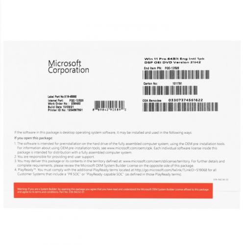Licenta OEM Microsoft Windows 11 Professional, 64 bit, English, OEM